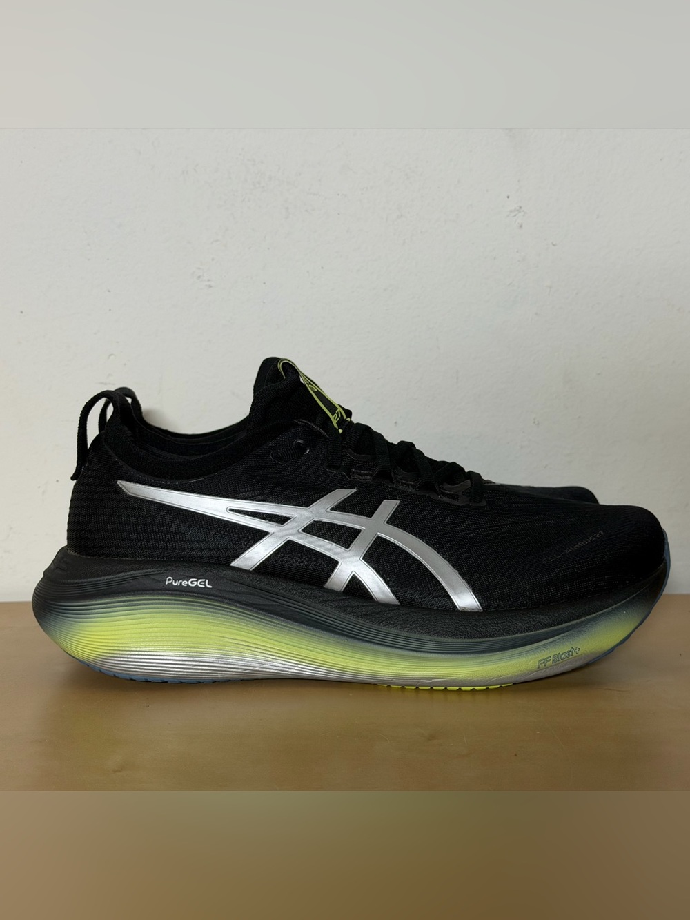 ASICS Gel-Nimbus 27 Luxe Black Green Sneakers 1011C030-001 Men's Size 11